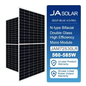 Módulos monofaciales tipo P de JA Solar JAM72S30LR560w, 565w, 570w, 575w, 580w, 585w