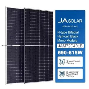 JA Solar N-type Double Glass Bifacial JAM72D40LB 590w,595w,600w,605w,610w,615w