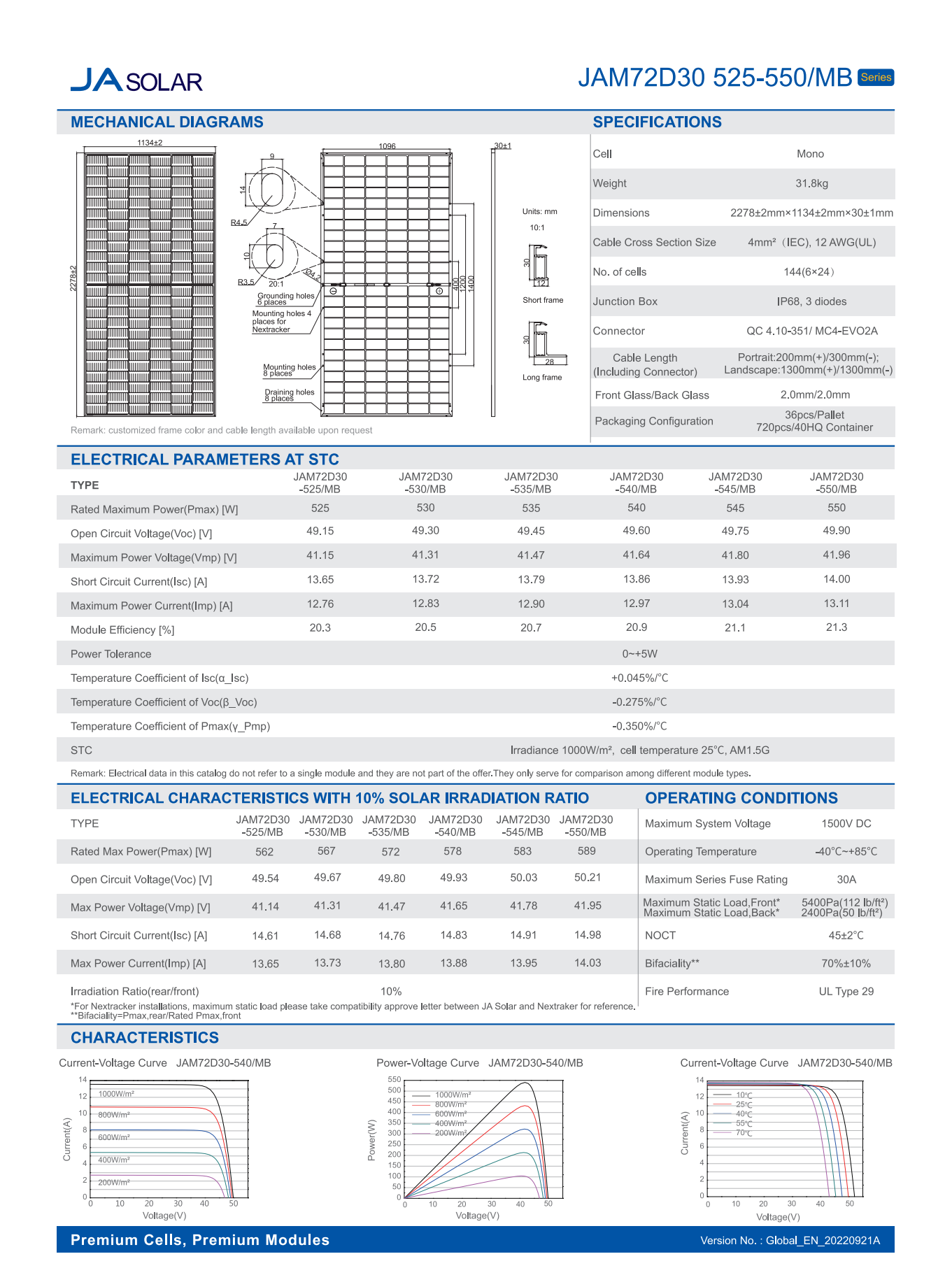 JA Solar MBB Bifacial Mono PERC Half Celf Double GlassJAM72D30 525w,530w,535w,540w,545w,550w - صورة JA Solar MBB Bifacial Mono PERC Half Celf Double GlassJAM72D30 525w,530w,535w,540w,545w,550w - صورة 2
