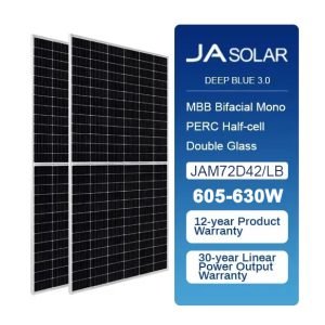 JA Solar N-type Bifacial JAM72D42/LB 605w,610w,615w,620w,625w,630w